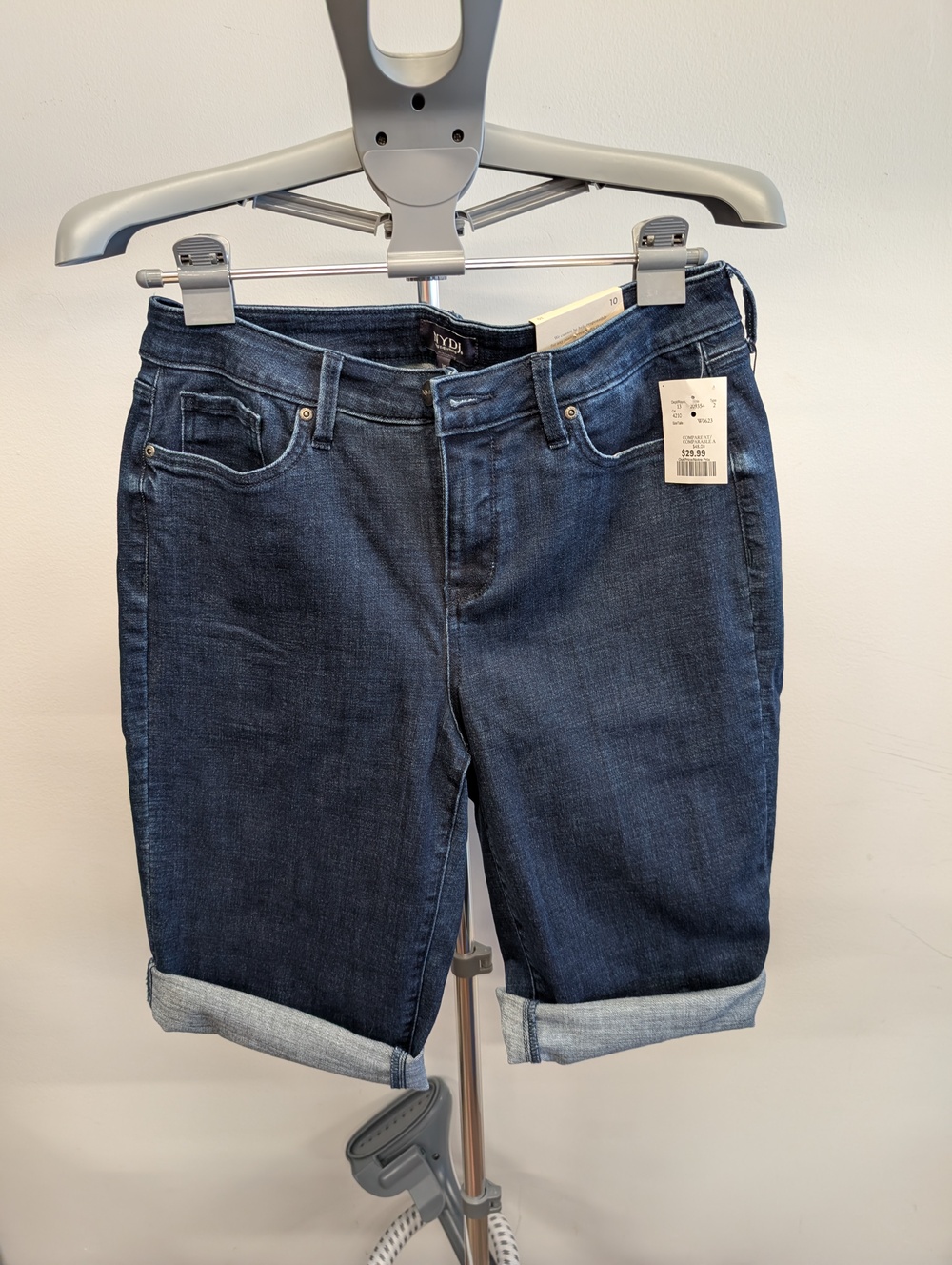 NYDJ Dark Blue Denim Bermuda Shorts, Size 10